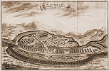 Голландская карта Ловека. Гравюра. XVII в.