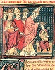 Коронация Людовика I Благочестивого папой Римским Стефаном IV в Реймсе в 816 г. Миниатюра из «Больших французских хроник». XIV в. (Музей Гойи, Кастр, Франция)