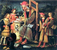 Св. Кассиан среди учеников. Худож. А. Аспертини. Нач. XVI в. (Милан, Брера)