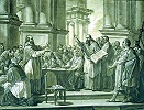 Блж. Августин выступает на Карфагенском Соборе против донатистов. Рис. А. Дютертра с картины К. ван Лоо (Лувр, Париж)