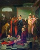 Генрих III попирает тело убитого герц. Гиза. Худож. Ш. Б. Ж. Дюрюп. 1832 г. (собрание картин замка Блуа)