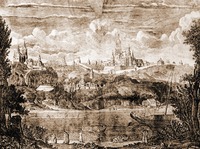 Вид на Киево-Печерскую лавру. Кон. XVIII в. Гравюра Л. Тамзевича