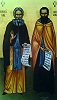 Кантарские преподобномученики Герасим и Геннадий. Икона. Иконописец Г. Сииппис. 90-е гг. XX в. (Собор Махерасского мон-ря)