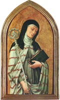 Католич. св. Клара Ассизская. Ок. 1467 г. Худож. Антонио Виварини. (Художественно-исторический музей, Вена)