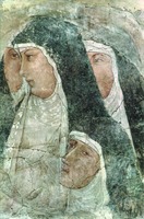 Клариссы. Фрагмент росписи зала капитула в ц. Сан-Франческо в Сиене. Худож. А. Лоренцетти. 1324–1329 гг.