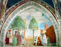 Воздвижение Креста. Роспись ц. Сан-Франческо в Ареццо. 1452–1466 гг. Худож. Пьеро дела Франческа