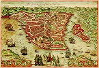Карта Константинополя. XVI в. (Еврейская национальная б-ка Еврейского ун-та в Иерусалиме)