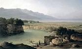 «Вид реки Иордан при впадении в Мертвое море». 1854 г. Худож. Н. Г. Чернецов (ГТГ)