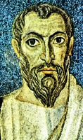 Ап. Павел. Мозаика апсиды ц. святых Космы и Дамиана в Риме. 526 г.— кон. VI в.