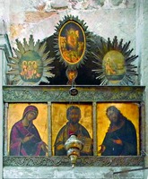 Деисус. Груз. икона из иконостаса диаконника кафоликона. XVII в.