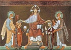 Иисус Христос коронует имп. Генриха II и св. Кунигунду. Миниатюра из Евангелия Генриха II. Ок. 1010 г. (Monac. Clm. 4452. Fol. 2)