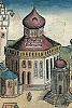 Мечеть Купол скалы (Куббат-эс-Сахра) в Иерусалиме. 687–691 гг. Фрагмент гравюры из кн.: Sehedel Liber chronicarum. 1493 г. Fol. 48r