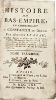 Заглавный лист из книги Ш. Лебо «Histoire du Bas-Empire en commençant à Constantin Le Grand». (Париж, 1770)