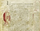 Папа Лев IX и аббат Казаурии. Миниатюра из «Казаурийской хроники» (Paris. Lat. 5411. Fol. 218v)