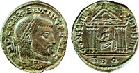 Имп. Максенций. Монета. Аверс. Реверс. 308–310 гг.