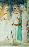 Равноап. Мария Магдалина проповедует правителям Марселя. Роспись ц. Санта-Маддалена в Ренчо. 1370–1390 гг.