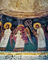«Небесная литургия». Фрагмент композиции в ц. Вознесения мон-ря Дечаны. Ок. 1348 г.