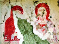 Иисус Христос и Богоматерь. Фрагмент Деисуса в росписи кафоликона ц. мон-ря Натлисмцемели. Кон. XII в.