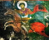 Вмч. Феодор Стратилат. Фреска церкви Накипари. 1130 г. Мастер Тевдоре