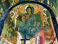 Спас в Силах (Христос во Славе). Фреска конхи апсиды ц. Накипари. 1130 г. Мастер Тевдоре