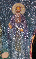 Прп. Нил Синайский. Фреска ц. св. Апостолов в Фессалонике. Греция. 1310–1314 гг.