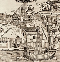 Вид Константинополя. Гравюра из кн.: Schedel H. Liber chronicarum. 1493. Fol. 257r.