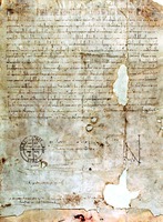 Булла папы Римского Пасхалия II, изданная в 1113 г. для ордена иоаннитов (госпиталье-ров) (Архив Мальтийского ордена)