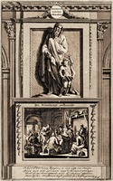 Св. Пантен в Александрийском огласительном уч-ще. Гравюра. 1698 г. Мастер Я. Лёйкен (Рейксмюсеум, Амстердам)