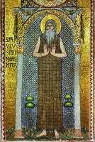 Прп. Павел Фивейский. Мозаика собора Сан-Марко в Венеции. XII в.
