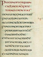 «Pater Noster». Фрагмент 6-й главы Евангелия от Матфея (The Codex Beneventanus. 739–760 гг. Lond. Brit. Lib. Add. 5463. Fol. 21r)