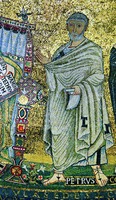 Ап. Петр. Фрагмент мозаики в конхе апсиды базилики Санта-Мария-ин-Трастевере в Риме. 1140 г. Фото: В. Е. Сусленков