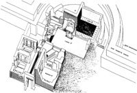 Реконструкция части некрополя базилики ап. Петра с эдикулой (из кн.: Apollonj-Ghetti B. M. et al. Vat., 1951)