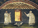Апостолы Петр и Павел. Мозаика мавзолея Галлы Плацидии в Равенне. 2-я четв. V в.