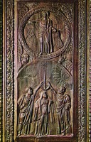 Вознесение Христово. Рельеф деревянных дверей ц. Санта-Сабина в Риме. Ок. 430 г. Фото: В. Е. Сусленков