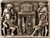 Жены-мироносицы у Гроба Господня. Аворий IV-V вв. (Британский музей, Лондон)