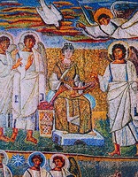 Благовещение. Мозаика ц. Санта-Мария Маджоре в Риме. 432-440 гг.