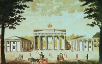 Бранденбургские ворота. Гравюра П. Хааса. 1793 г.