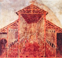 Изображение базилики св. Петра в Риме. Роспись. XVII в. Мастер Д. Тассели (собор св. Петра. Ватикан)