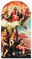 Мадонна во славе со св. Себастьяном и др. святыми. Между 1559 и 1565 гг. Худож. П. Веронезе (ц. Сан-Себастьяно)