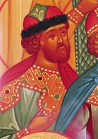 Кликните для увеличения картинки Блгв. кн. Гергий Ярославич. Фрагмент иконы "Собор Муромских святых". 1996 г. Мастер И. В. Сухов (муромский во имя Св. Троицы мон-рь)