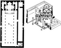 Собор мон-ря св. Псоя. 2-я пол. V в. План и аксонометрия