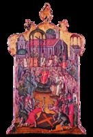 Обретение и воздвижение Креста. Оборот средника триптиха. Между 1580 и 1600 гг. Мастер Г.Клонцас (мон-рь ап. Иоанна Богослова. Патмос)