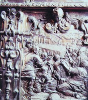 Прибытие св. мощей свт. Николая в Бари. Фрагмент алтаря. Мастера Д. Маринелли и Э. Авитабиле. 1684 г.