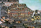 Изображение Иерусалима на мозаичной карте из Мадабы. Иордания. Ок. 565 г.