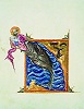 Иона, извергаемый китом. Миниатюра из Чашоца. 1286 г. Киликия (Матен. 979)