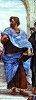 Аристотель. Роспись Станца делла Сеньятура. Мастер Рафаэль. 1510. Фрагмент композиции \"Афинская школа\"