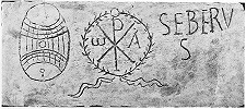 Альфа и омега. Изображение на погребальной плите Сиберия. IVв. (Латеранский музей. Ватикан)
