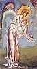 Архангел. Роспись ц. вмч. Георгия в Курбиново (Македония). 1191 г. Фрагмент композиции \"Богородица на троне с предстоящими архангелами\"