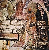 Богоматерь, с предстоящим еп. Марианом. Роспись капеллы в Фарасе (Египет). XI в.