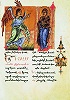 Благовещение. Миниатюра из Евангелия. Мастер Авак. XIV в. (Матен. 212. Л. 156)